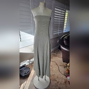 Free People Set Of Maxi Dress And Long Sleeve Bolero Top Taupe Green M